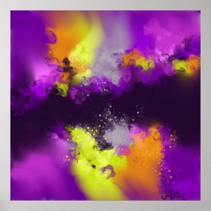 Lila violettes Gelb Moderne Abstrakte Kunst drucke