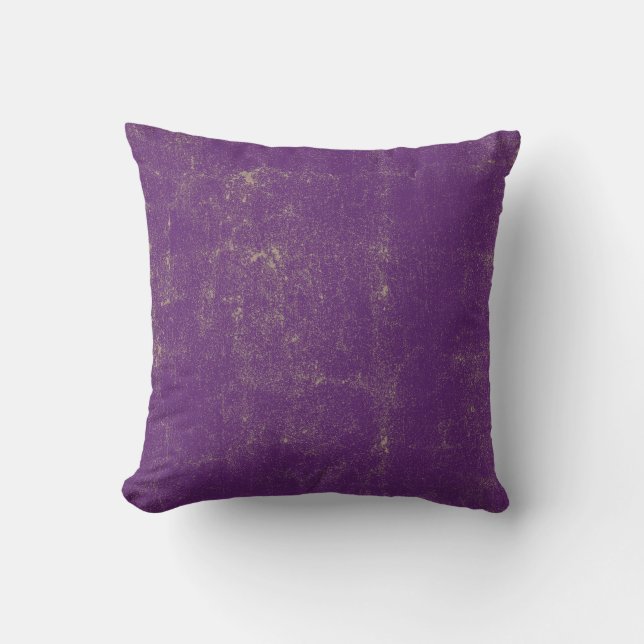 Lila violettes strukturiertes Grunge-Muster Kissen (Vorderseite)