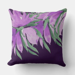 Lila Violettfarben Blume Handgemalt Kissen