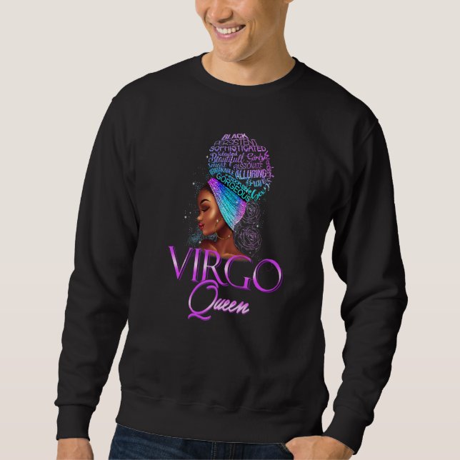 Lila Virgo Queen African American Woman August S Sweatshirt (Vorderseite)