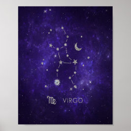 Lila Virgo Zodiac | Kosmisches Astrologie Horoskop Poster