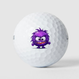 Lila Virus-Monster-Cartoon Golfball