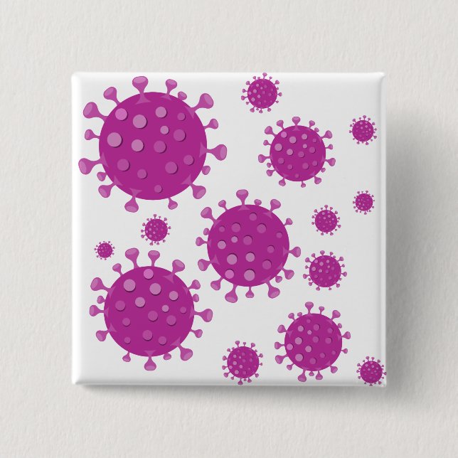 Lila Viruspartikel Button (Vorderseite)