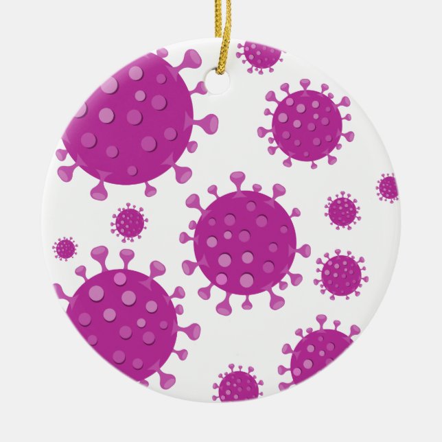 Lila Viruspartikel Keramik Ornament (Vorne)