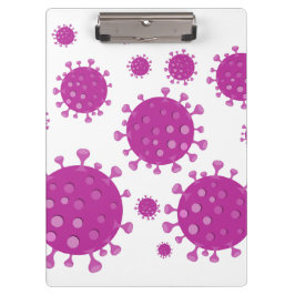Lila Viruspartikel Klemmbrett