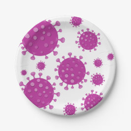 Lila Viruspartikel Pappteller