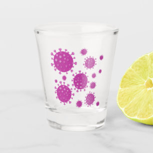 Lila Viruspartikel Schnapsglas