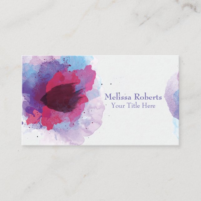 Lila Visitenkarte (Vorderseite)