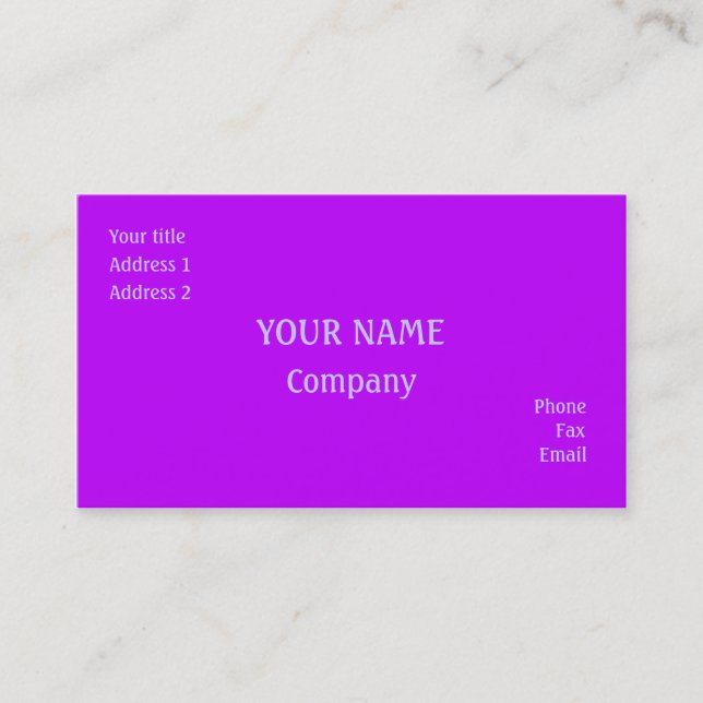 Lila Visitenkarte (Vorderseite)