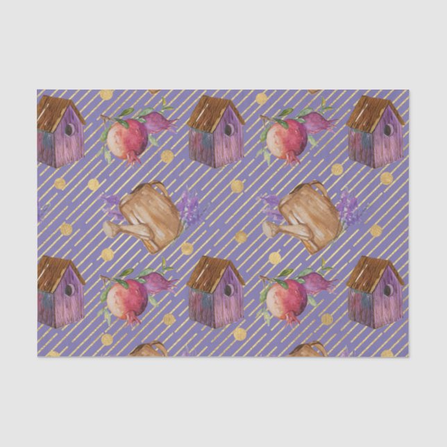 Lila Vogelhaus (Design 2 der Lila Serie) Seidenpapier (Vorderseite)