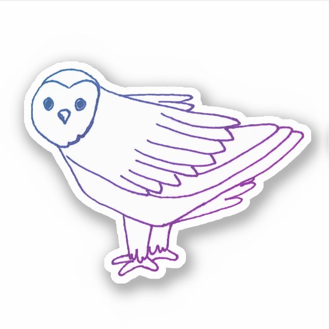 Lila Vogelvogel Aufkleber (Vorderseite)