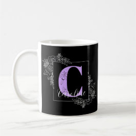 Lila Vollblutschmetterlingscreme - Buchstabe C Kaffeetasse