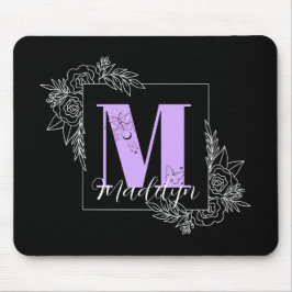 Lila Vollblutschmetterlingsmaske - Buchstaben m Mousepad