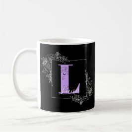 Lila Vollblutschmetterlingsmaske - Letter L Kaffeetasse