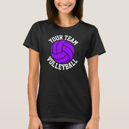 Lila Volleyball Benutzerdefinierte Team Name Women T-Shirt