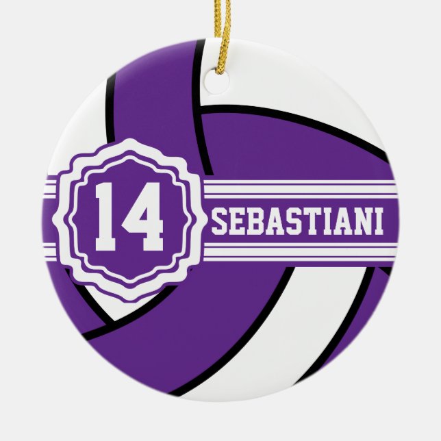 Lila Volleyball 🏐 | DIY Name and number Keramik Ornament (Vorne)