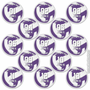 lila Volleyball-Mannschaftsfarben-Aufkleber 13 Ath Aufkleber