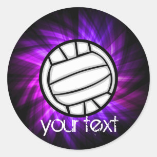 Lila Volleyball Runder Aufkleber