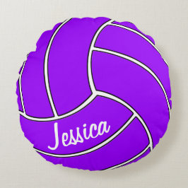 Lila Volleyball-Rundkissen Rundes Kissen