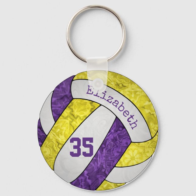 lila Volleyball-Sportlerinnen Schlüsselanhänger (Vorderseite)