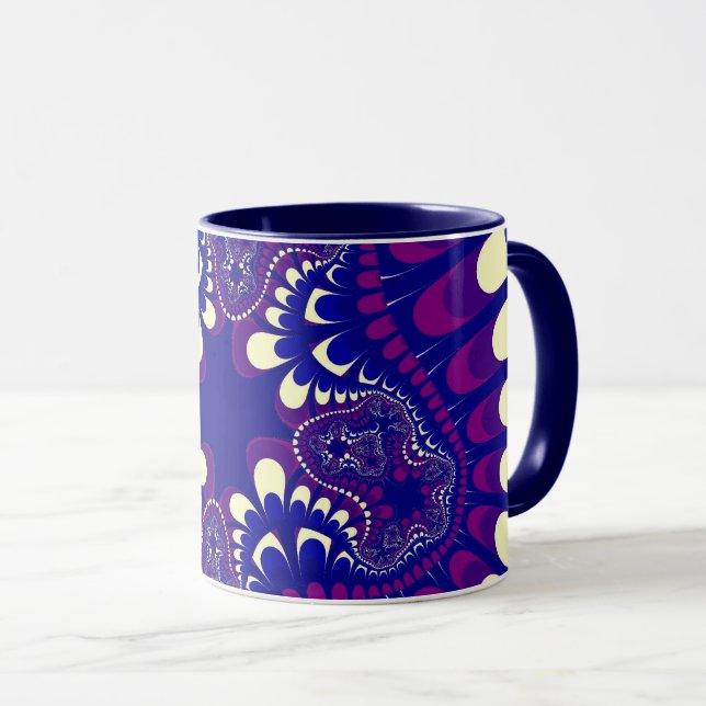 Lila Vormittagsruhm Blume Tasse (VorderseiteRechts)
