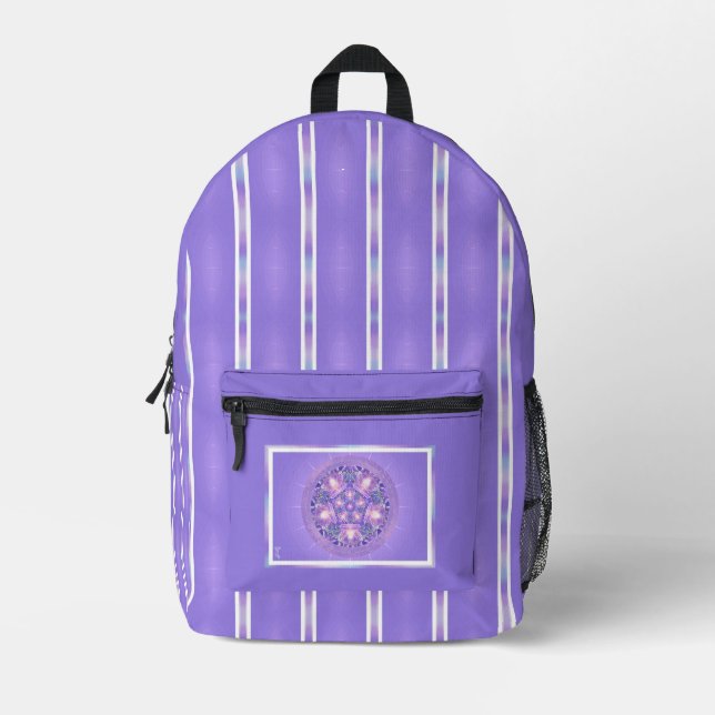 Lila W1 Bedruckter Rucksack (Vorderseite)
