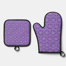 Lila W2 Ofenhandschuh & Topflappen-Set