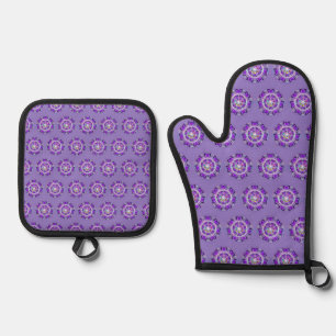 Lila W2 Ofenhandschuh & Topflappen-Set