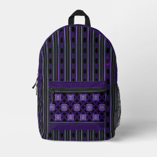 lila w3 bedruckter rucksack