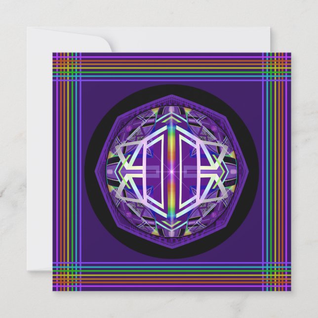 Lila W3-Blindkarte Save The Date (Vorderseite)