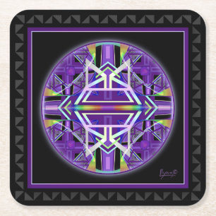 Lila W3 Rechteckiger Pappuntersetzer