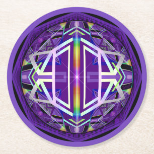 Lila W3 Runder Pappuntersetzer