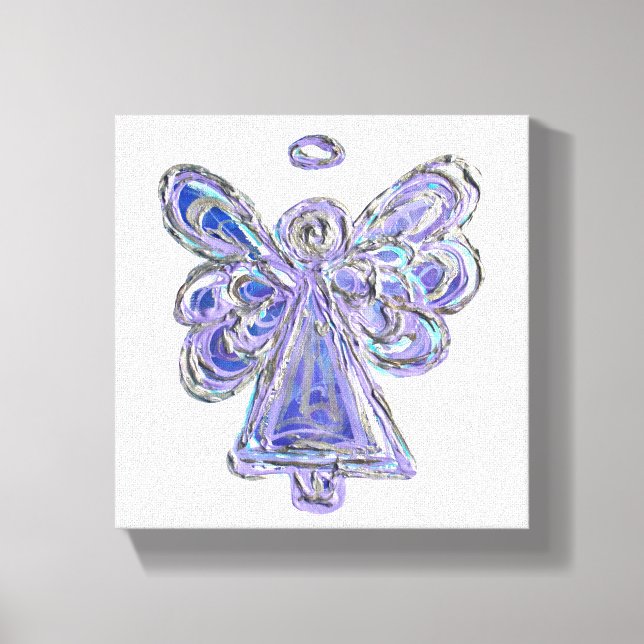 Lila Wächter Angel Art Wrapped Canvas Malerei Leinwanddruck (Vorderseite)