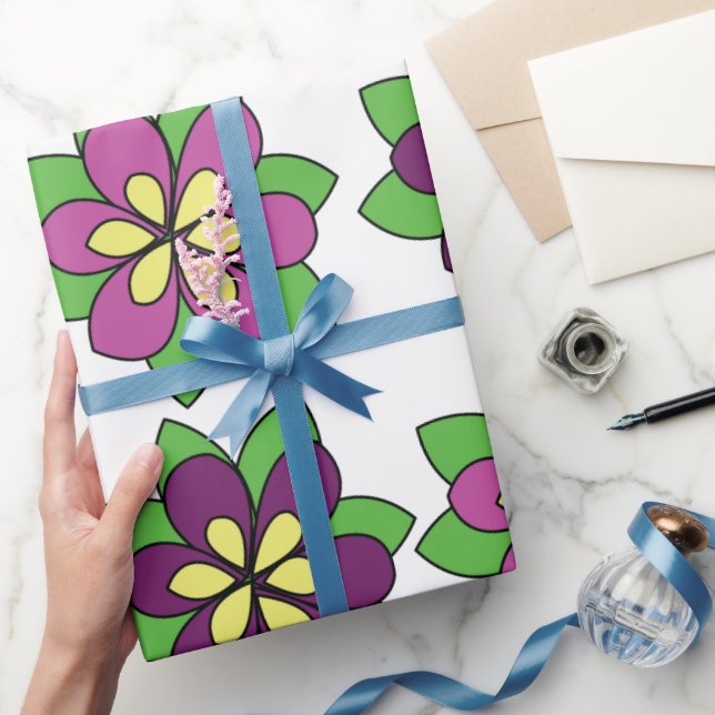 Lila Waldreben-Blüte Geschenkpapier (Schenken)