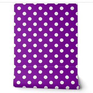 Lila Wanddekoration der weißen Polka-Dots Tapete