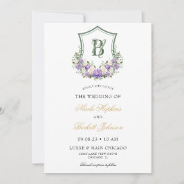 Lila Wappen-Hochzeit Einladung