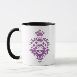 Lila Wappen mit Skull und Cardsuits Tasse