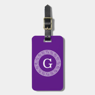 Lila, was für ein erstes Monogramm des griechische Gepäckanhänger