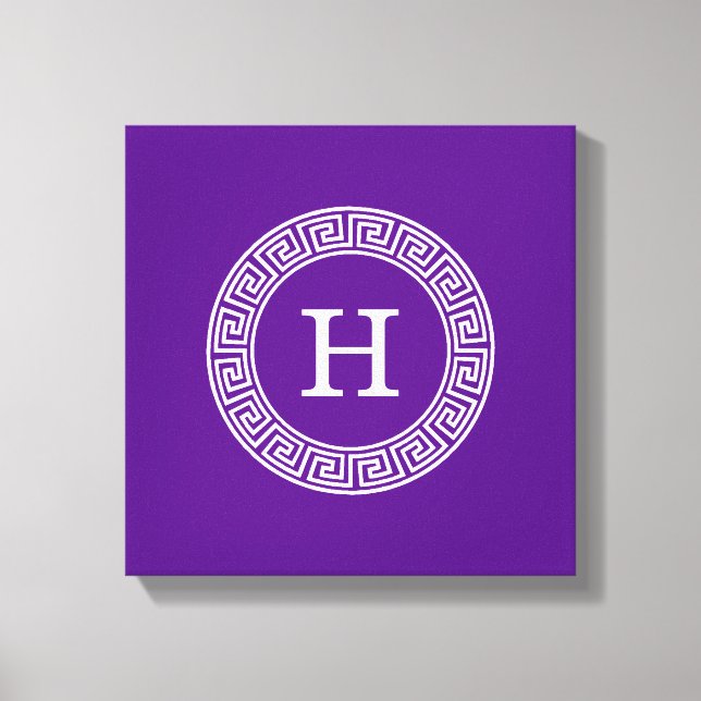 Lila, was für ein erstes Monogramm des griechische Leinwanddruck (Vorderseite)