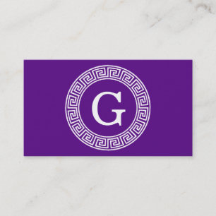 Lila, was für ein erstes Monogramm des griechische Visitenkarte