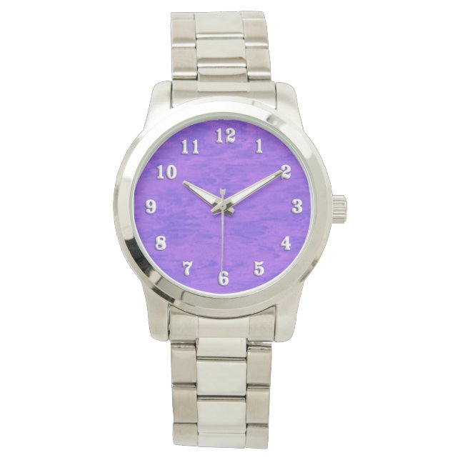 Lila Wash Armbanduhr (Vorderseite)