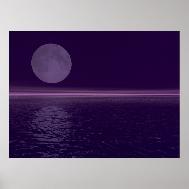 Lila Wasser Blauer Mond Poster (Vorne)