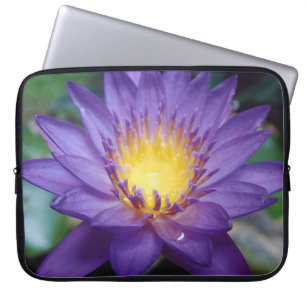 Lila Wasser-Lilien-Neopren-Laptop-Hülse 15 Zoll Laptopschutzhülle