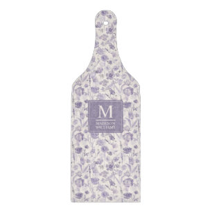 Lila Wasserfarbe Blumen Blumen Muster Schneidebrett