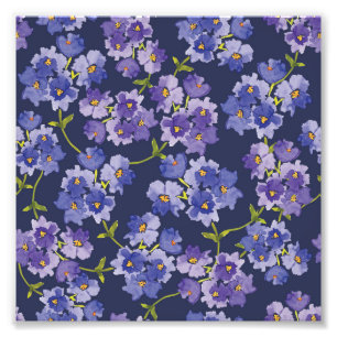 Lila Wasserfarbe-Blüten-BlumenFoto-Druck Fotodruck