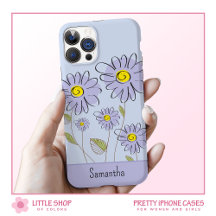 Lila Wasserfarbe-Daisy-Monogramm