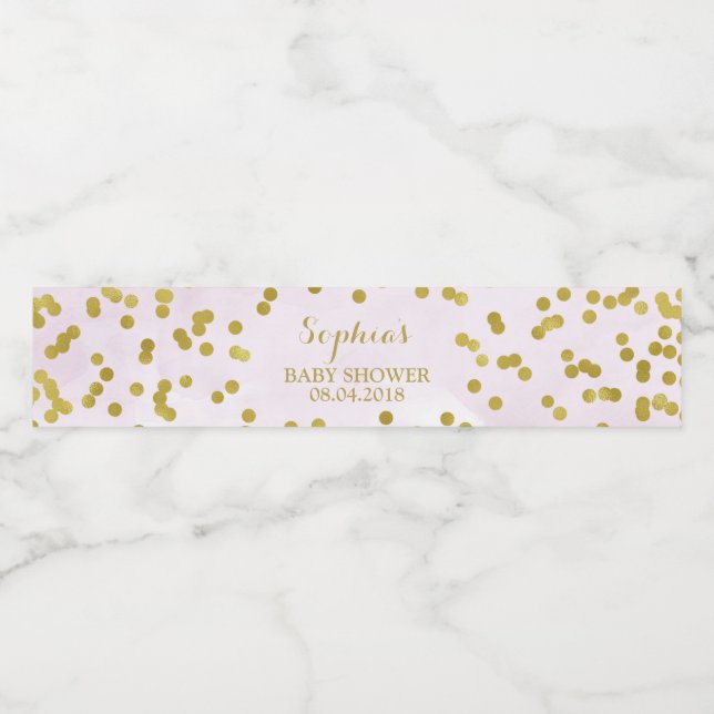 Lila Wasserfarbe Gold Confetti Babydusche (Einzelnes Label)