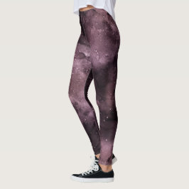 Lila Wasserfarbe Himmelskörper Leggings