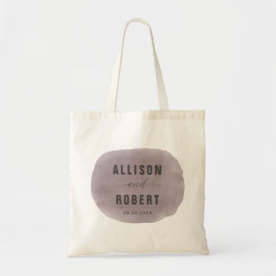 Lila Wasserfarbe Hochzeits-Willkommens-Tasche aus Tragetasche