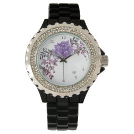 *~* Lila Wasserfarbe Hydrangea Armbanduhr